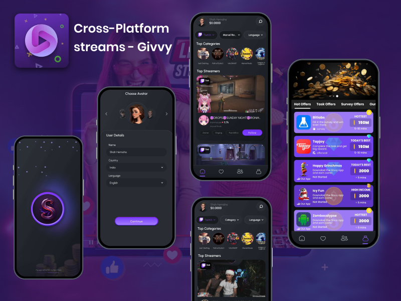 Cross-Platform streams – Givvy